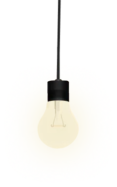 Lysande glödlampa hänger i en svart sladd