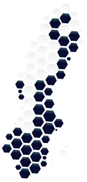 En stiliserad karta över Sverige som representerar Ampys nationella verksamhetsområde.